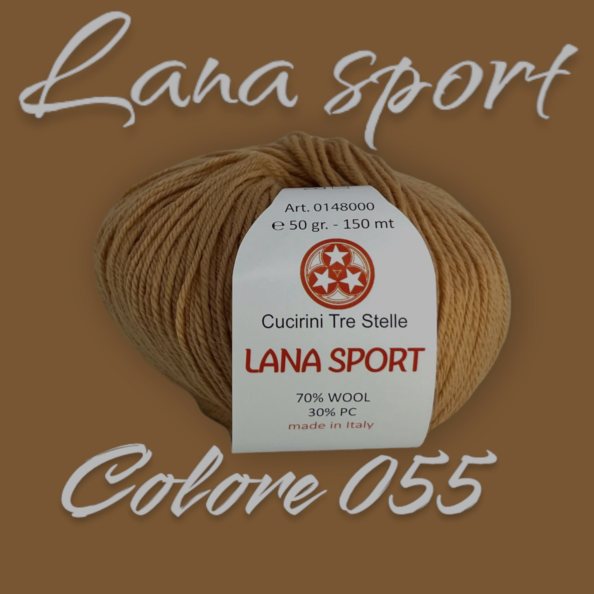 Bundle 10 gomitoli Lana Sport Cucirini Tre Stelle – 70% Lana 30