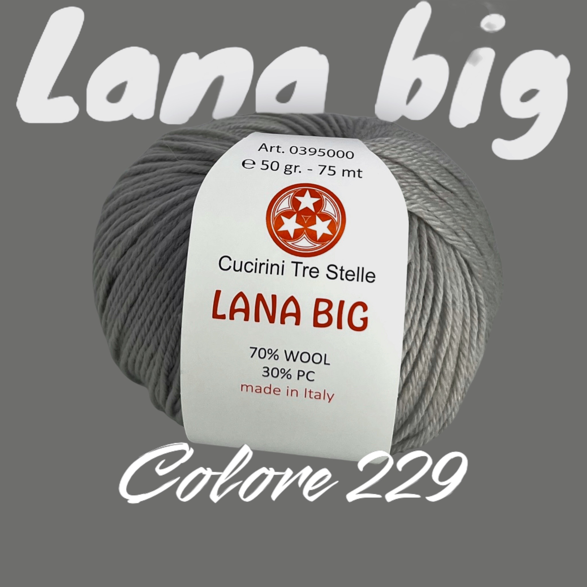 Bundle 10 gomitoli Lana Big Cucirini Tre Stelle – 70% Lana 30% Acrilico -  Ricamiamo