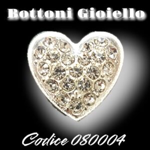 Bottoni Gioiello Strass Cuore 080004