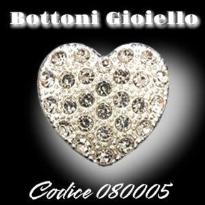 Bottone Gioiello Strass Cuore 080005