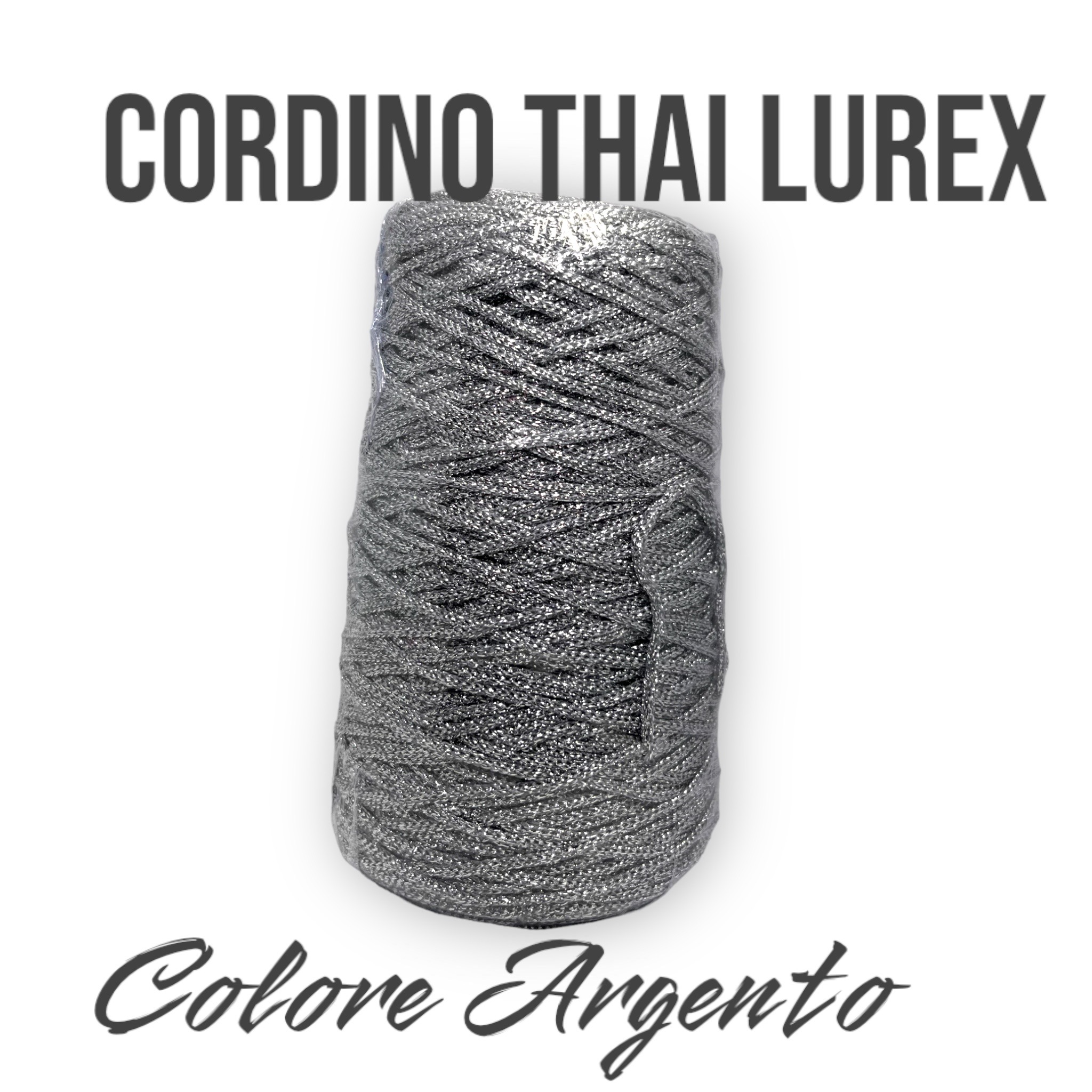 Cordino Thai Metallic Lurex ARGENTO Cucirini Tre stelle – 300 Gr